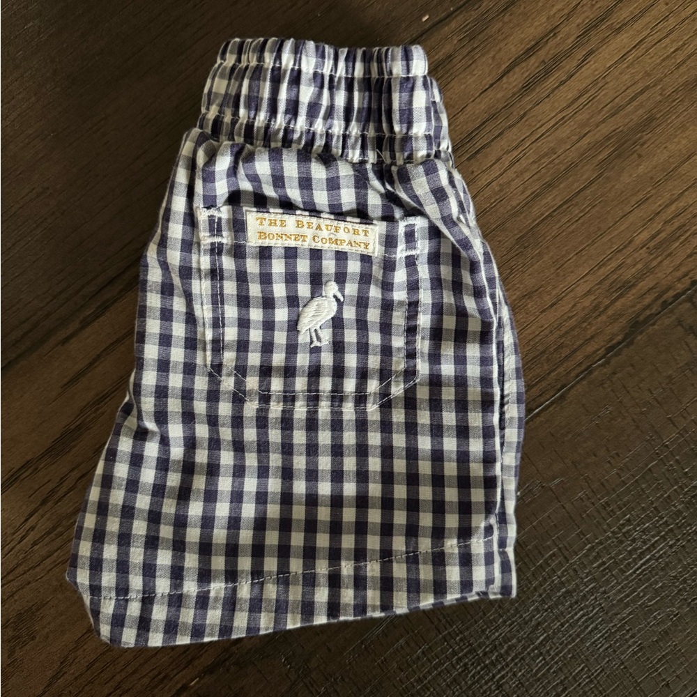 The Beaufort Bonnet Company Navy and White Checkered Shorts